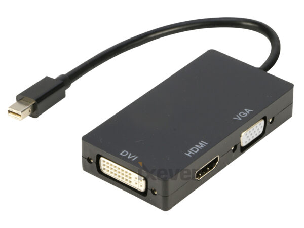 Mini DP DisplayPort to DVI VGA HDMI Video Adapter Cable Thunderbolt Compatible for Apple iMac, MacBook Air Pro Mini, Microsoft Surface Book Surface Pro 3/4, Google Chromebook – Black