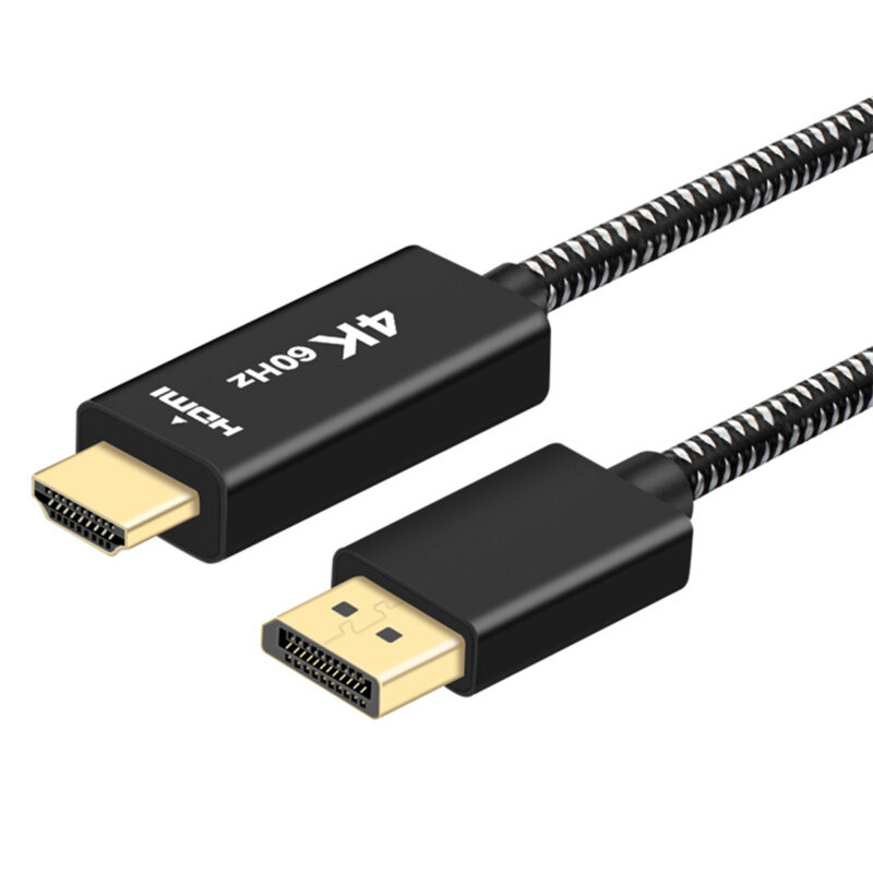 4K DisplayPort to HDMI Adapter Cable 6.6ft, DisplayPort (DP) to HDMI Cable 4K 60Hz UHD High Speed Compatible for Lenovo, HP, DELL, GPU, AMD, NVIDIA, More
