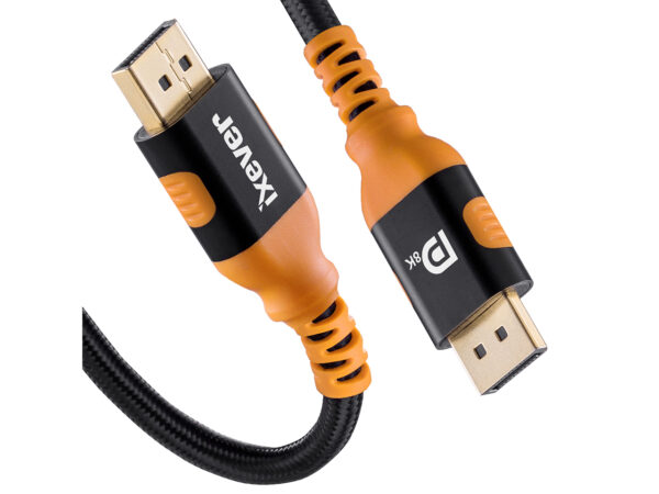 iXever 8K DisplayPort 1.4 Cable Cord 6ft 2m, 8K 60Hz or 4K 144Hz DisplayPort 1.4 Male to Male Cable, Supports HBR3, DSC, HDR 10, UHD, up to 32.4 Gbit/s For PC, Monitor, HDTV, Projectors