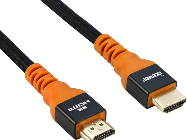 iXever 8K HDMI Cable 6.6ft / 2M, HDMI 2.1 Ultra HD 48Gpbs, 8K@120K120 144Hz eARC HDR10 4:4:4 HDCP 2.2 & 2.3 Compatible with Dolby Vision Xbox PS4 PS5 Apple TV 4K Roku Fire TV Switch Vizio Sony LG S