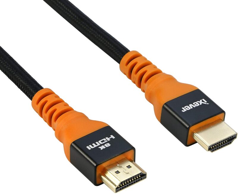 iXever 8K HDMI Cable 6.6ft / 2M, HDMI 2.1 Ultra HD 48Gpbs, 8K@120K120 144Hz eARC HDR10 4:4:4 HDCP 2.2 & 2.3 Compatible with Dolby Vision Xbox PS4 PS5 Apple TV 4K Roku Fire TV Switch Vizio Sony LG S