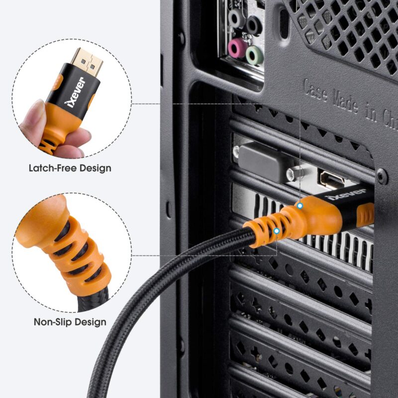 2 Pack DisplayPort 1.4 Cable 8K 60Hz 6.6Ft (2m), DisplayPort to DisplayPort Ultra Hi Speed 8K 60Hz, 4K 144Hz Supports HBR3, DSC, HDR 10, UHD, up to 32.4 Gbit/s For PC, Monitor, HDTV, Projectors - Image 8