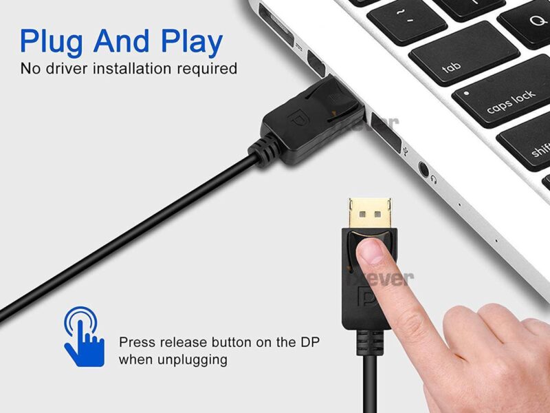 DisplayPort to VGA Adapter, 5 Pack Gold-Plated Display Port to VGA Adapter (Male to Female) Compatible with Computer, Desktop, Laptop, PC, Monitor, Projector, HDTV - Black - Image 3
