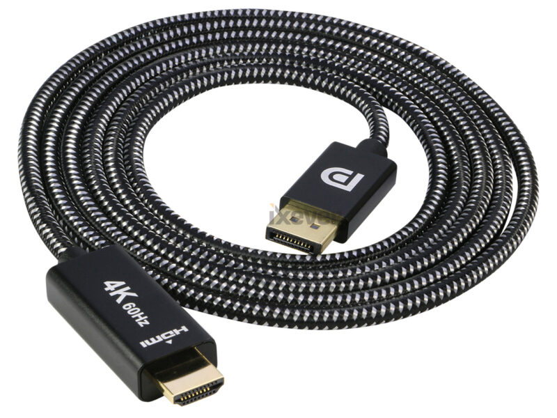 DisplayPort 1.4 Cable 10ft 3m, iXever Nylon Braided 8K DP to DP Cable  (8K@60Hz, 4K@144Hz and 1080P@240Hz), HBR3, 32.4Gbps, HDCP 2.2, HDR Support