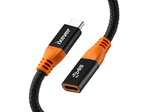 USB Type C Extension Cable 3ft, iXever USB Type C Gen2 10Gbps 100W (20V/5A) PD Fast Charging,USB 3.1 C Male to Female Extender Cord Compatible with Nintendo Switch, MacBook, Pro Pixel 3 2 XL