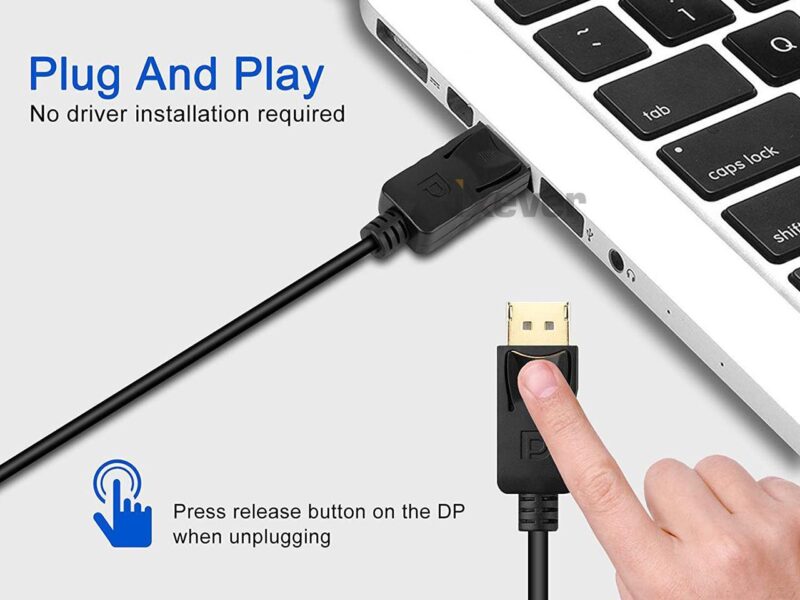 DisplayPort to VGA Adapter 1080p 10Pack,iXever Display Port to VGA Adaptor Male to Female, Gold Plated, Compatible with Computer, Desktop, Laptop, PC, Monitor, Projector, HDTV - Black - Image 6