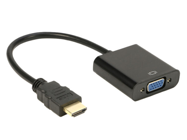 HDMI to VGA Adapter, iXever Gold-Plated HDMI to VGA Adapter (Male to Female) for Computer, Desktop, Laptop, PC, Monitor, Projector, HDTV, Chromebook, Raspberry Pi, Roku, Xbox and More - Black