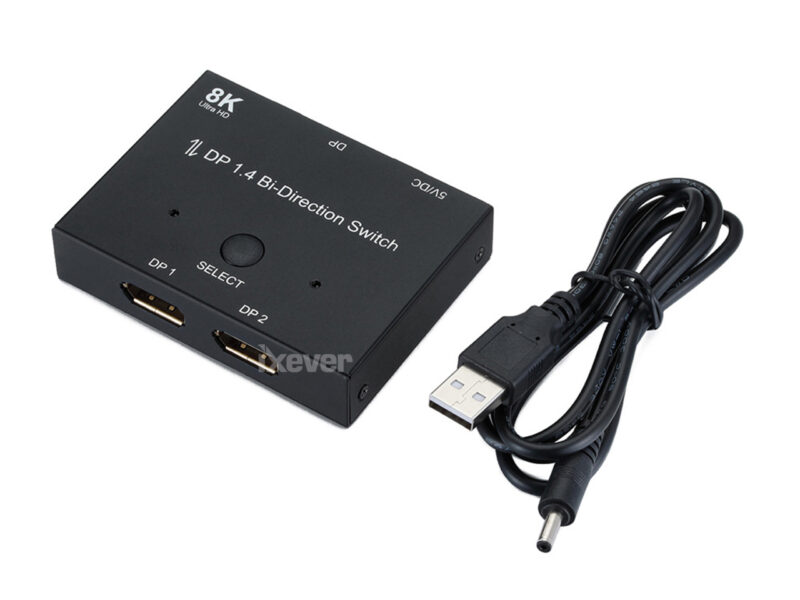 8K DisplayPort 1.4 Switch, iXever DP DisplayPort 1.4 Bi-Direction Switch Splitter 1X2 or 2x1 DP 1.4 KVM 8K@60Hz 4K@120Hz for Multiple Source and displays switcher - Image 9