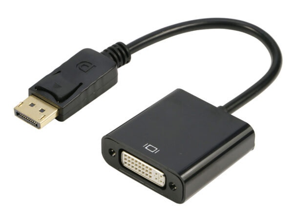 DisplayPort (DP) to DVI Adapter, iXever Gold-Plated Display Port to DVI-D Adapter (Male to Female) Compatible with Computer, Desktop, Laptop, PC, Monitor, Projector, HDTV - Black