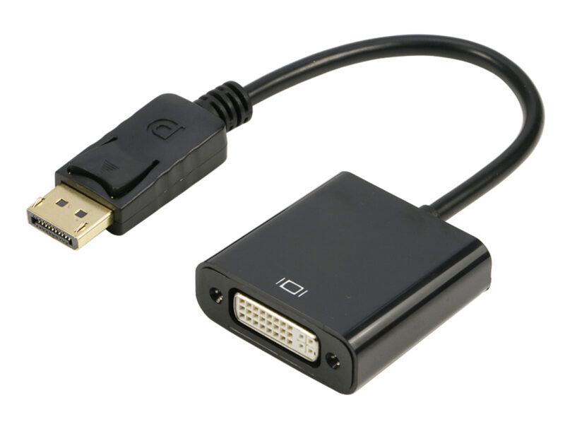 DisplayPort (DP) to DVI Adapter, iXever Gold-Plated Display Port to DVI-D Adapter (Male to Female) Compatible with Computer, Desktop, Laptop, PC, Monitor, Projector, HDTV - Black